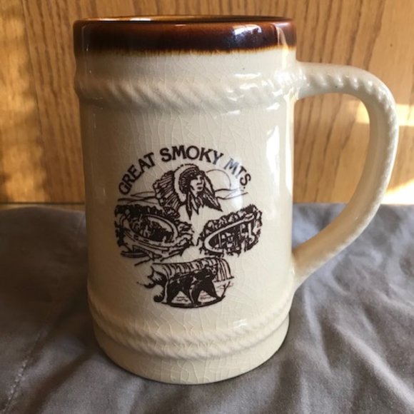 Vintage Pottery Great Smoky Mountains Mug Stein - Picture 1 of 3